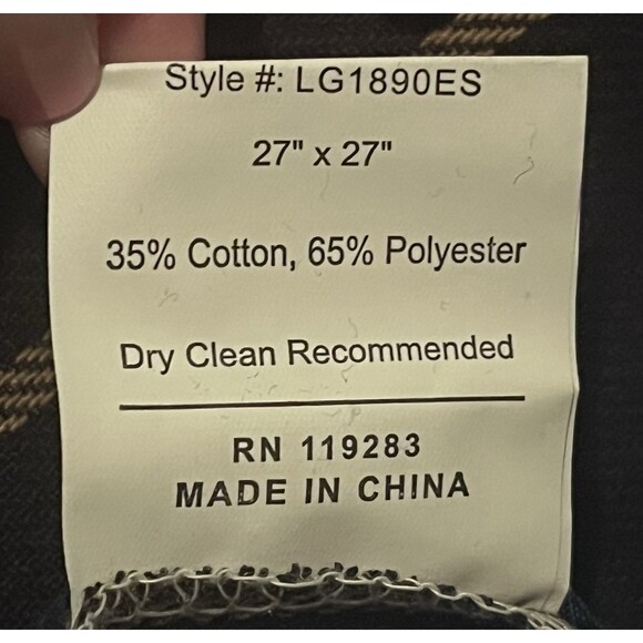 HiEnd Accents ASHBURY Euro Sham 27x27 Black Woven Tweed Pillow Cover - Picture 6 of 6